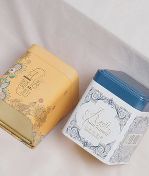 Vintage Blik voor Thee, Koffie & Snoep - Vierkante Opbergdoos