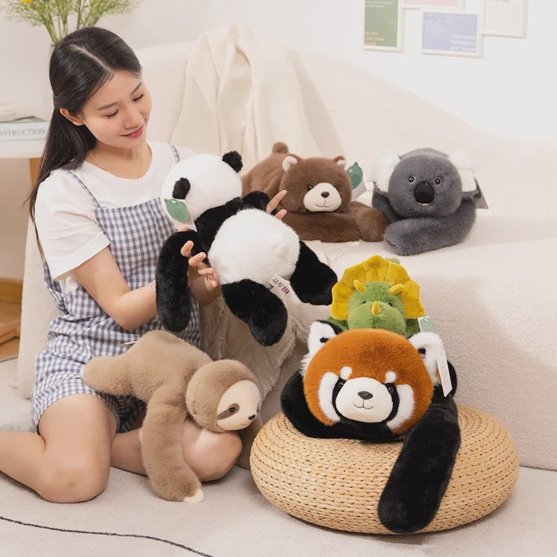 Kawaii Pluche Knuffel Dieren - Panda, Koala, Luiaard, Wasbeer, Dino (30-65cm) - Zacht & Decoratief