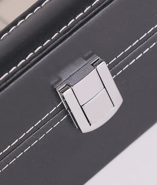 Luxe PU Leder Horlogedoos met Glazen Deksel - 6 Vakken