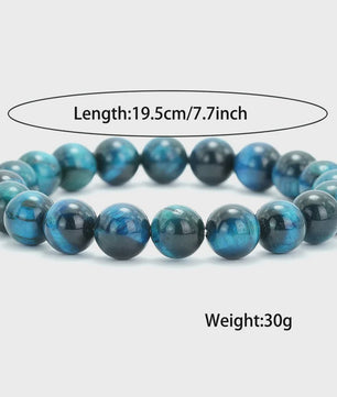 Premium Blauwe Tijgeroog Kralen Armband - Unisex, Meditatie & Helende Sieraden