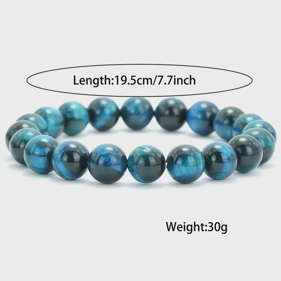 Premium Blauwe Tijgeroog Kralen Armband - Unisex, Meditatie & Helende Sieraden