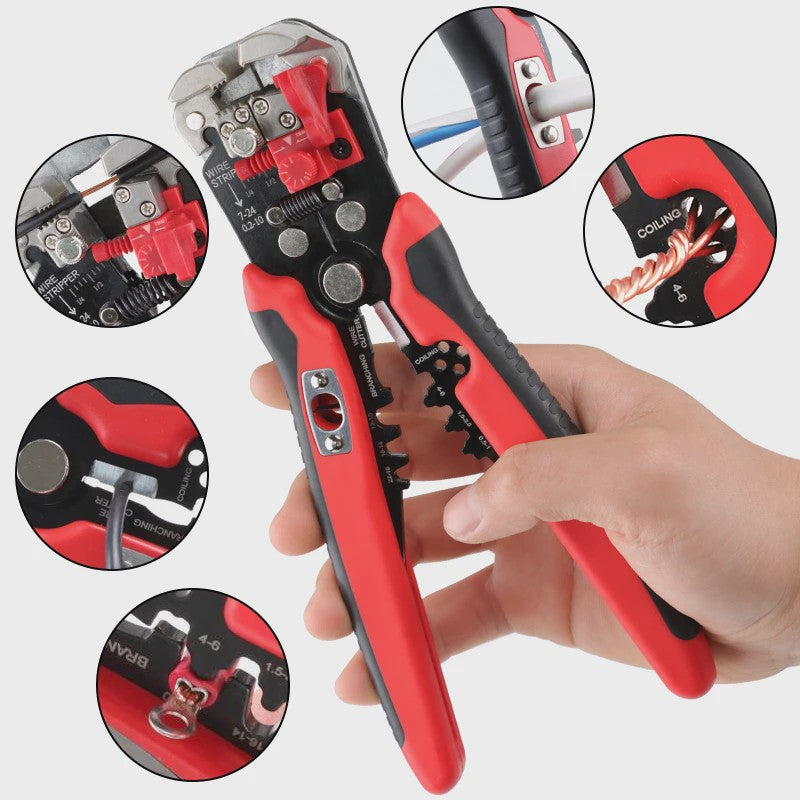 Multifunctionele Draadstripper: 5-in-1 Gereedschap voor Strippen, Knippen en Krimpen