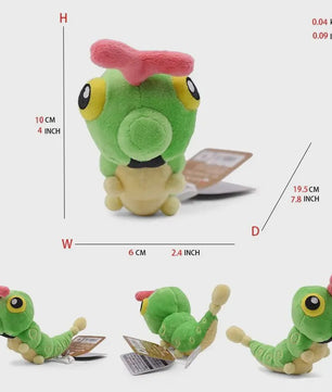 Caterpillar Knuffel - Groene Pluche Rups, 13 cm - Cadeau & Decoratie