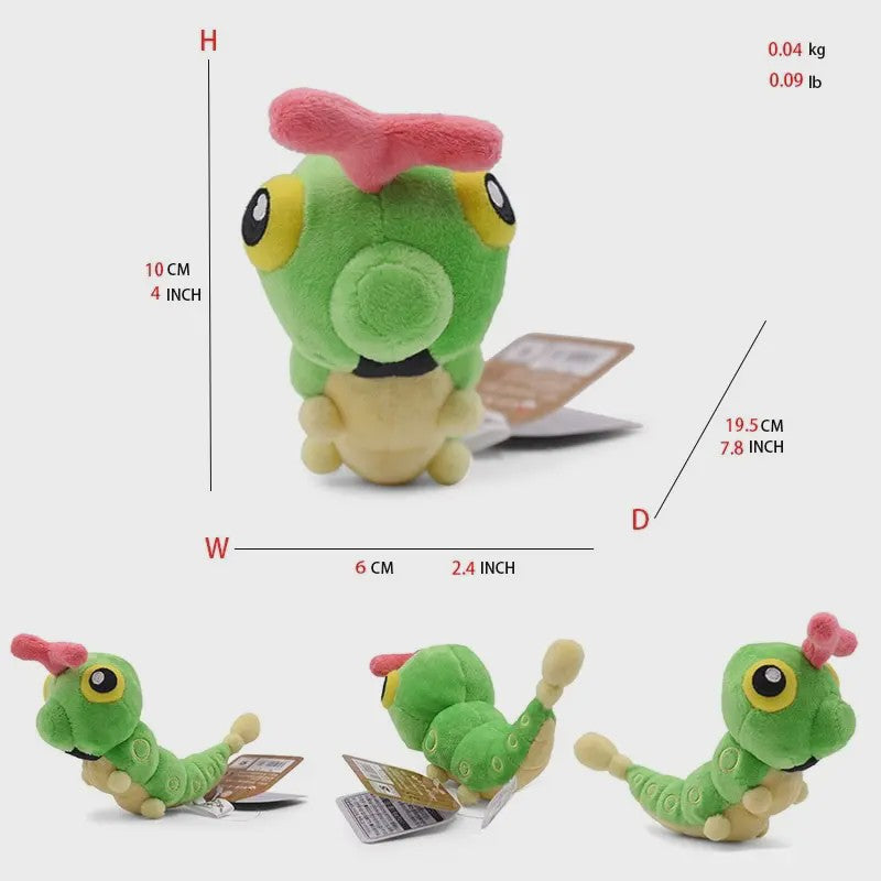 Caterpillar Knuffel - Groene Pluche Rups, 13 cm - Cadeau & Decoratie