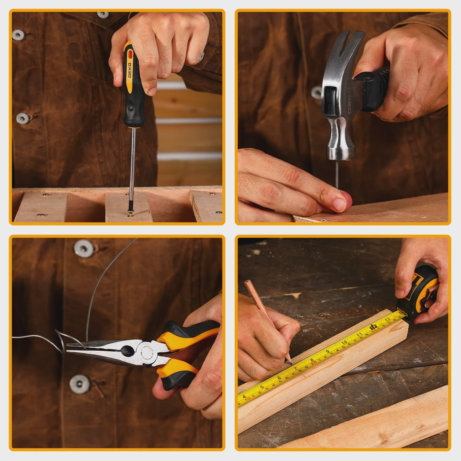 DEKO 126-delige Gereedschapskist met 8V Accuboormachine - Complete Set voor Huis, Tuin & Klussen