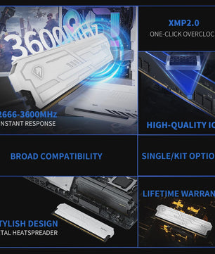 Netac Shadow III DDR4 RAM Geheugen - 3200MHz/3600MHz - Desktop UDIMM met Metalen Heatsink