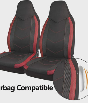 Sportieve Autostoelhoes Set met Hoge Rugleuning - Ademend Air Mesh & Airbag Compatibel
