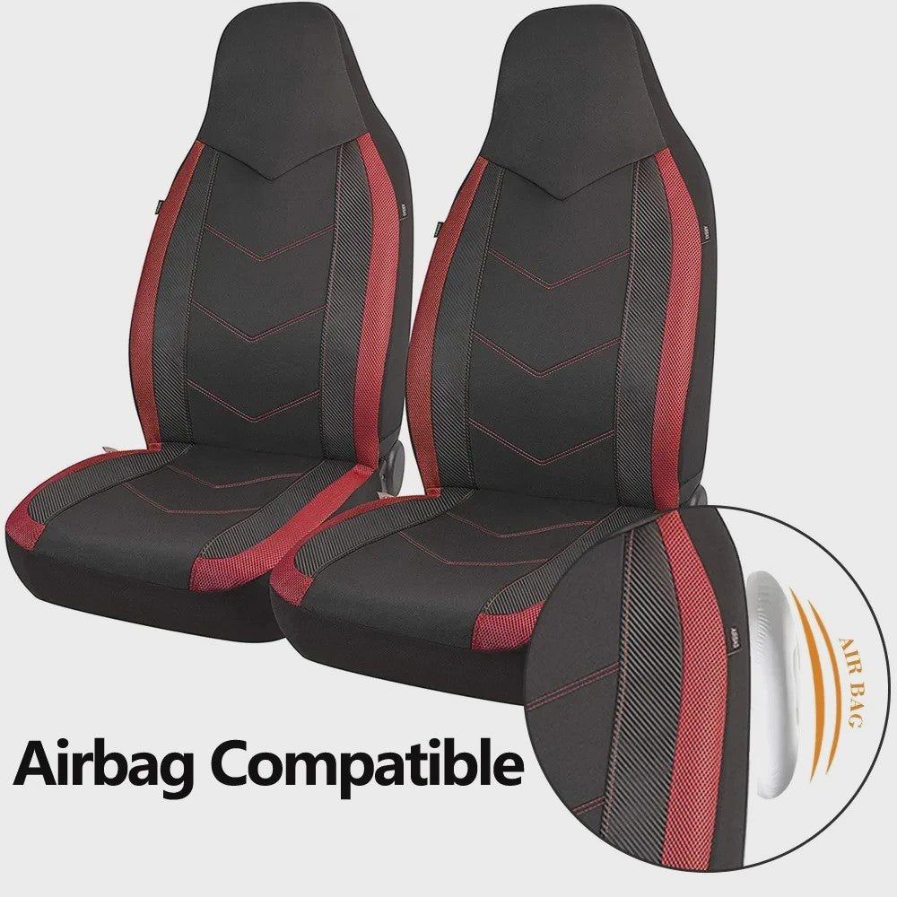 Sportieve Autostoelhoes Set met Hoge Rugleuning - Ademend Air Mesh & Airbag Compatibel