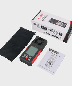 GVDA GD155 Digitale Windsnelheidsmeter met Temperatuur & Vochtigheid, LCD Achtergrondverlichting