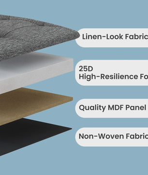 Songmics Opbergbank met Klapdeksel - 76x38x38 cm - Grijze Linnenlook - Multifunctioneel Zitmeubel