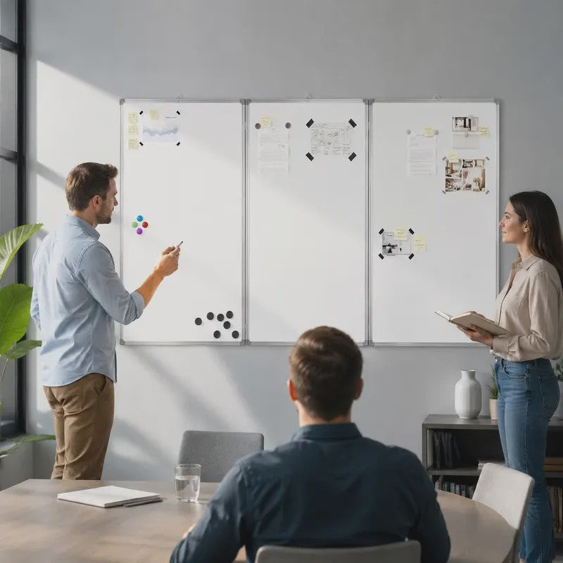 Opvouwbaar Magnetisch Whiteboard 180x100cm - Dubbelzijdig, Aluminium Frame, Makkelijk Schoon te Maken
