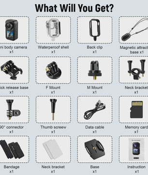 5K Mini Action Camera met Anti-Shake, Touchscreen & Waterdicht Ontwerp - Ideaal voor Motor, Fiets & Outdoor Sport