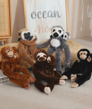 Lange Arm Aap, Luiaard, Orang-oetan & Lemur Pluche Speelgoed - Hangend Knuffel (50/70cm)