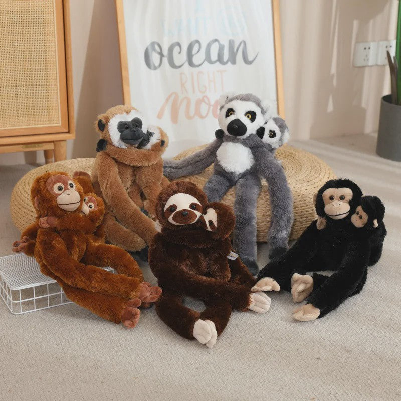 Lange Arm Aap, Luiaard, Orang-oetan & Lemur Pluche Speelgoed - Hangend Knuffel (50/70cm)