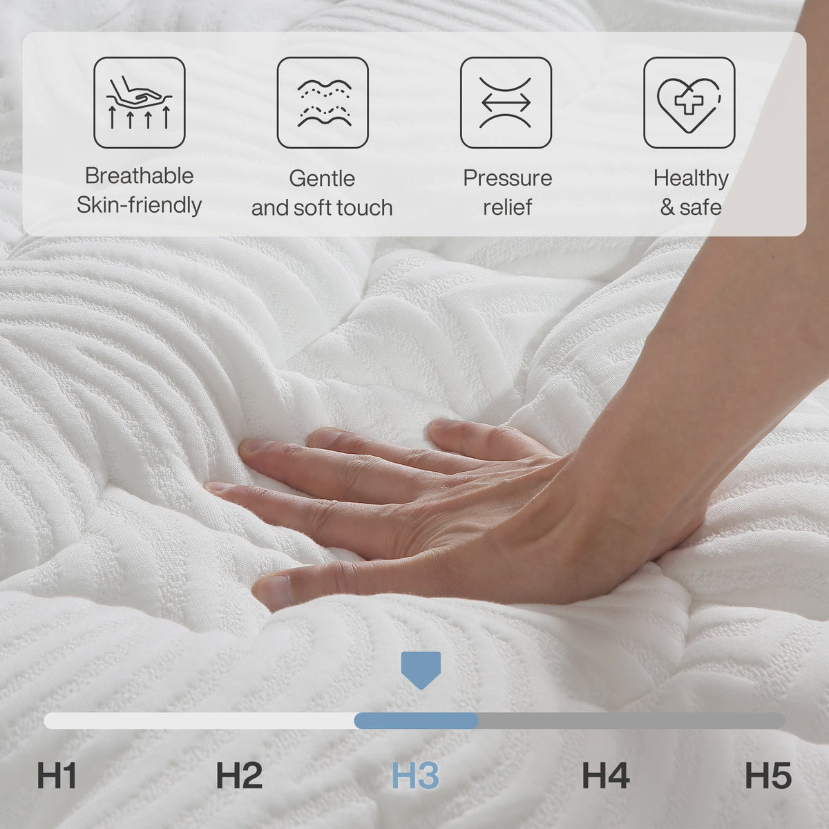 Pocketvering Matras 160x200 cm - 7-Zoons Orthopedisch, Medium Hardheid (H3)