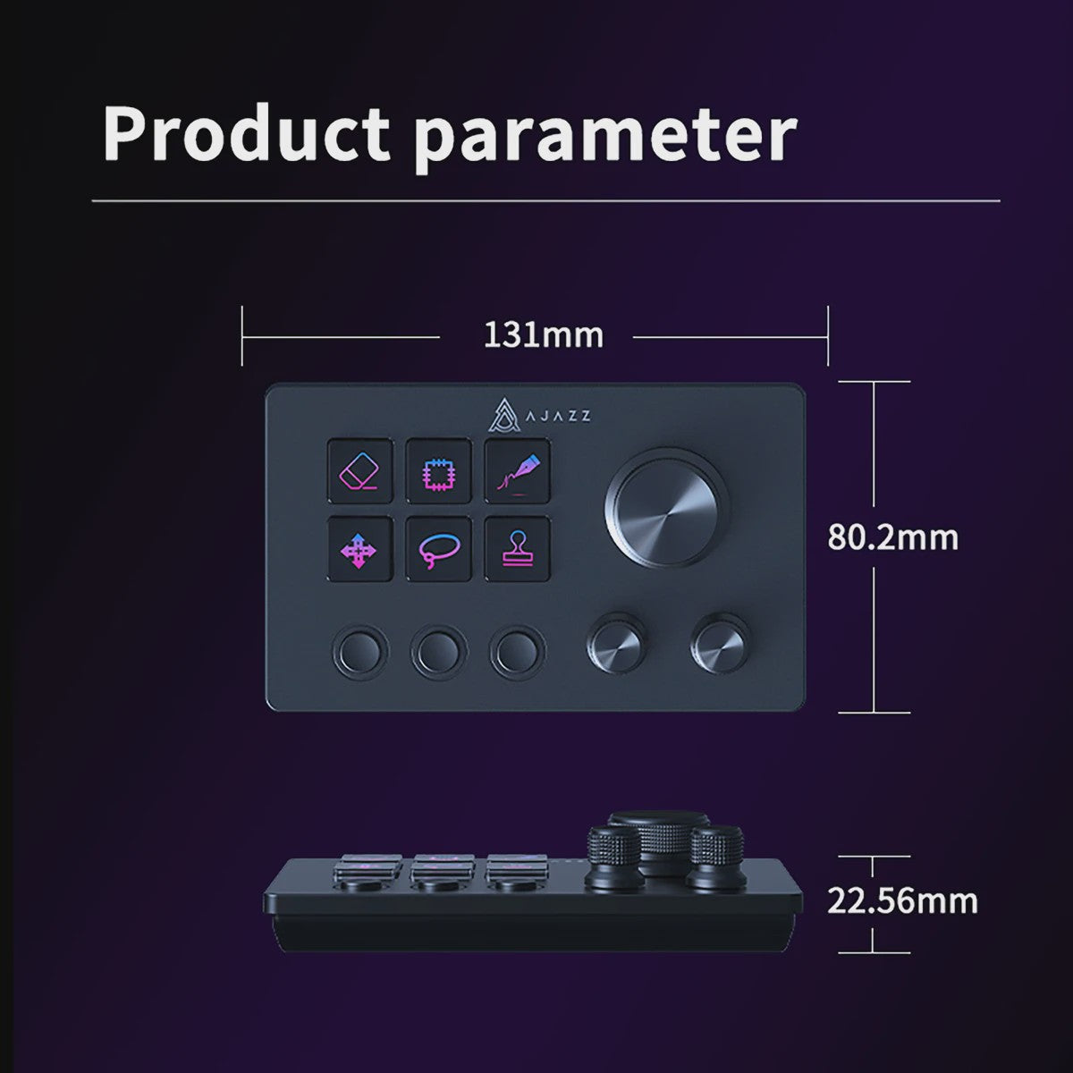 AJAZZ AKP03 Programmeerbaar Toetsenbord & Shortcut Controller voor Streaming, Trading en Audio