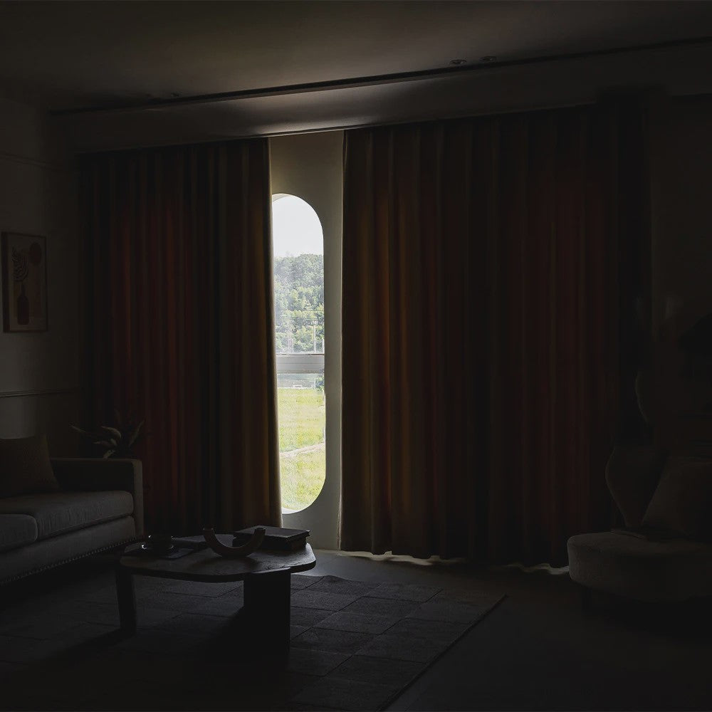 Moderne Dikke Chenille Blackout Gordijn met Golfpatroon - Geluidsisolerend & Zonwerend