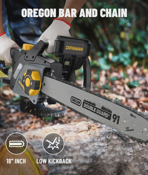 DOVAMAN Elektrische Kettingzaag 2400W - 40cm Oregon Bar, Snoerloos Spannen & Automatische Smering