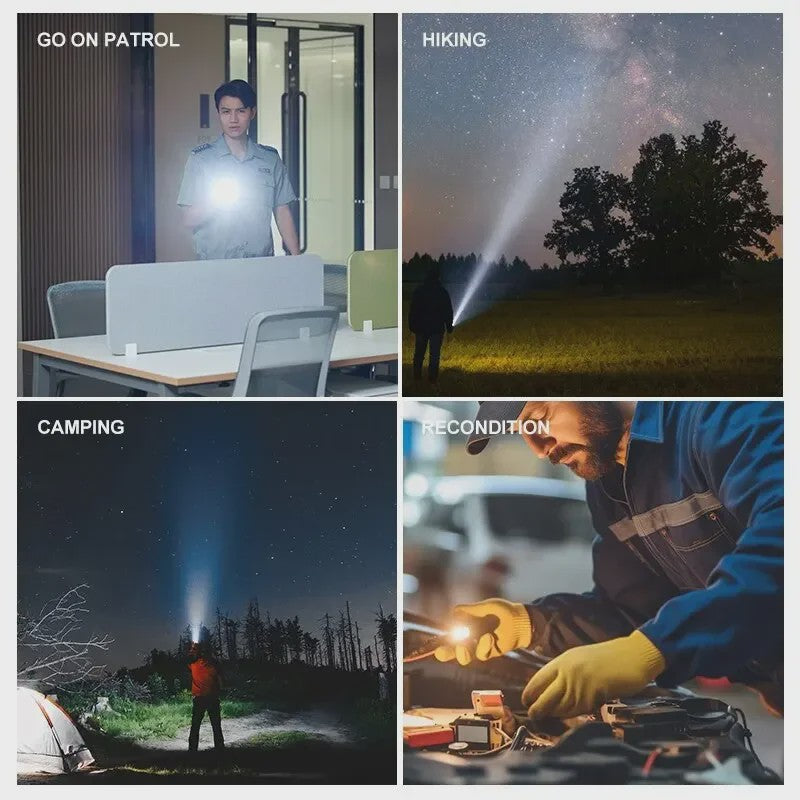 Krachtige Oplaadbare LED Zaklamp - Waterdicht, Zoombaar & USB Oplaadbaar voor Outdoor Avonturen