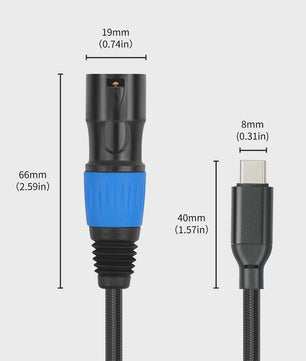 USB-C naar XLR Kabel - Hoogwaardige Audio-overdracht voor Versterkers, Speakers en Mixers