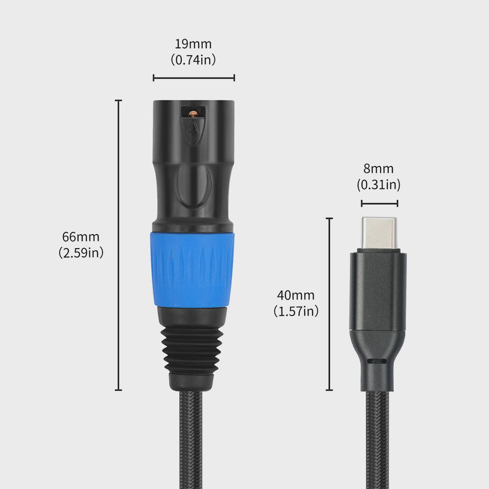 USB-C naar XLR Kabel - Hoogwaardige Audio-overdracht voor Versterkers, Speakers en Mixers