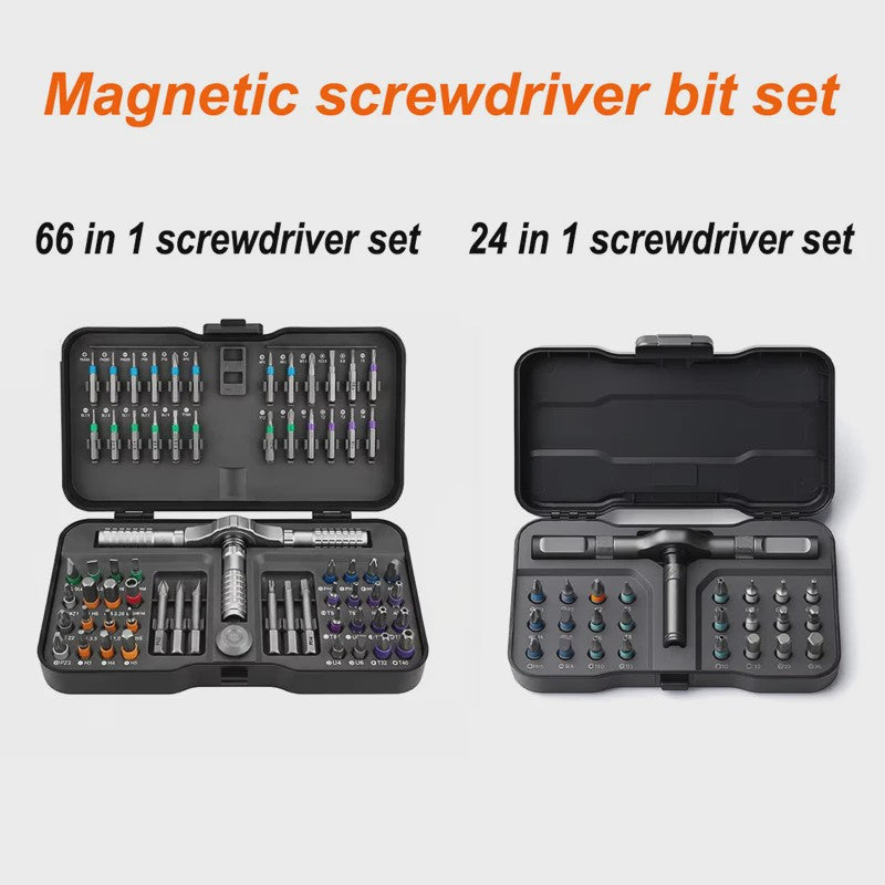 66-in-1 Precisie Magnetische Ratelschroevendraaierset met T-handvat