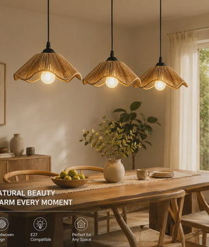 Hanglamp Gevlochten Hennep Touw met E27 Fitting - 1.2m Verstelbaar - Sfeervolle Decoratie