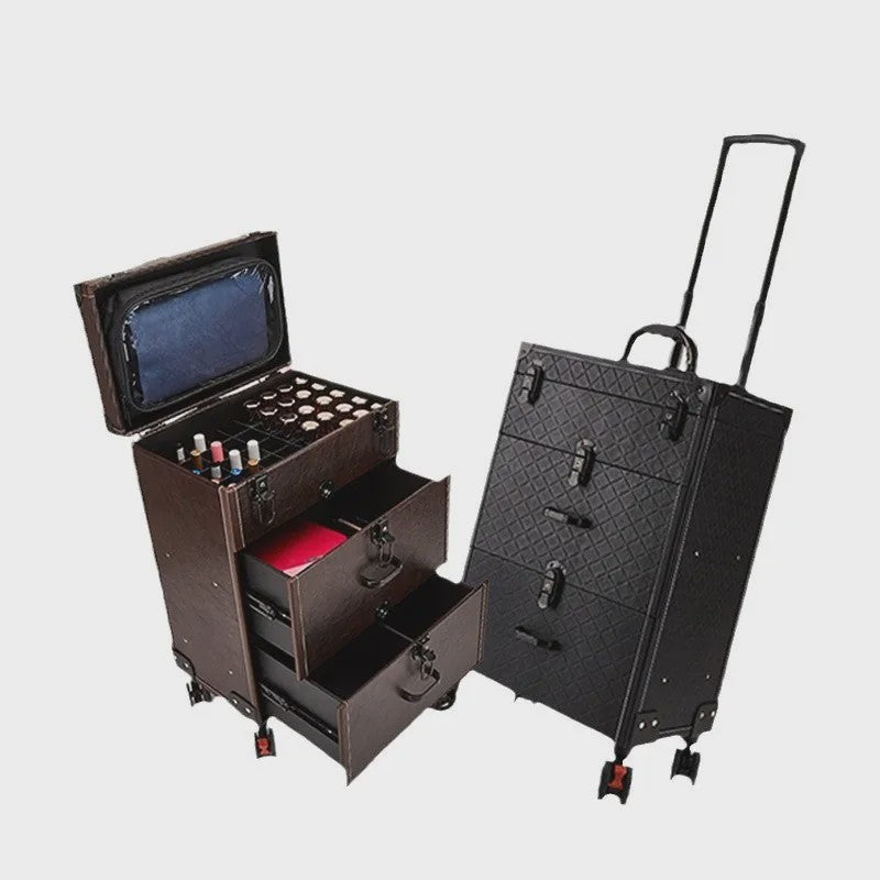 Professionele Make-up Koffer met Wielen - Grote Capaciteit voor Nagelstudio & Tatoeage