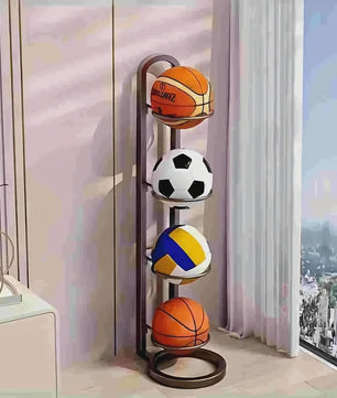 Zwarte Metalen Sportbal Organizer - Multifunctioneel Rek voor Ballen