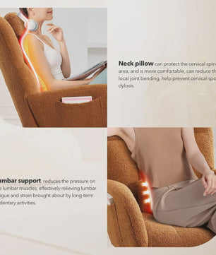 Zachte Bouclé Babymassage Schommelstoel - Gestoffeerde Fauteuil met Hoge Rug & Zijvak