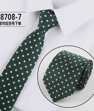 Skinny Polka Dot Stropdas voor Heren - 8cm Slim Polyester Jacquard