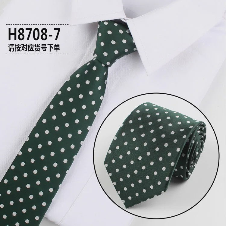 Skinny Polka Dot Stropdas voor Heren - 8cm Slim Polyester Jacquard