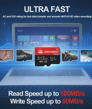 Snelle Micro SD Kaart (32GB-512GB) - U3, V30, A2 - Hoge Kwaliteit & Duurzaam