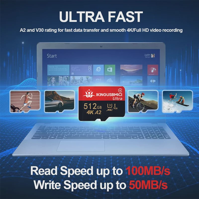 Snelle Micro SD Kaart (32GB-512GB) - U3, V30, A2 - Hoge Kwaliteit & Duurzaam