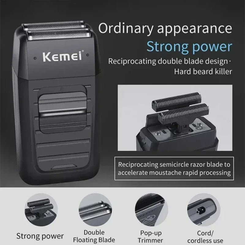 Kemei Professionele Draadloze Baardtrimmer & Tondeuse KM-2296/KM-2299/KM-1102