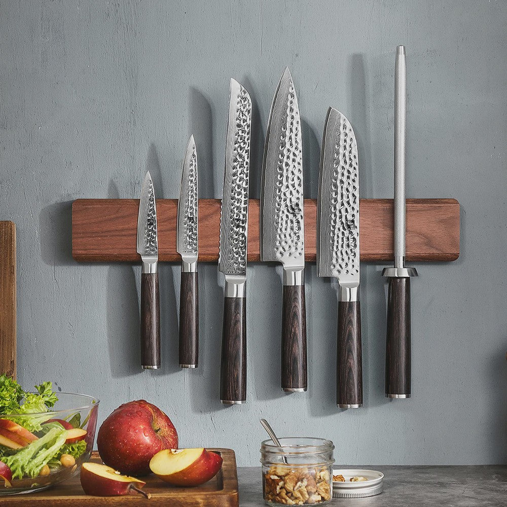 Magnetische Messenhouder 40cm - Massief Walnoothout met Sterke Magneet - Keuken Organizer