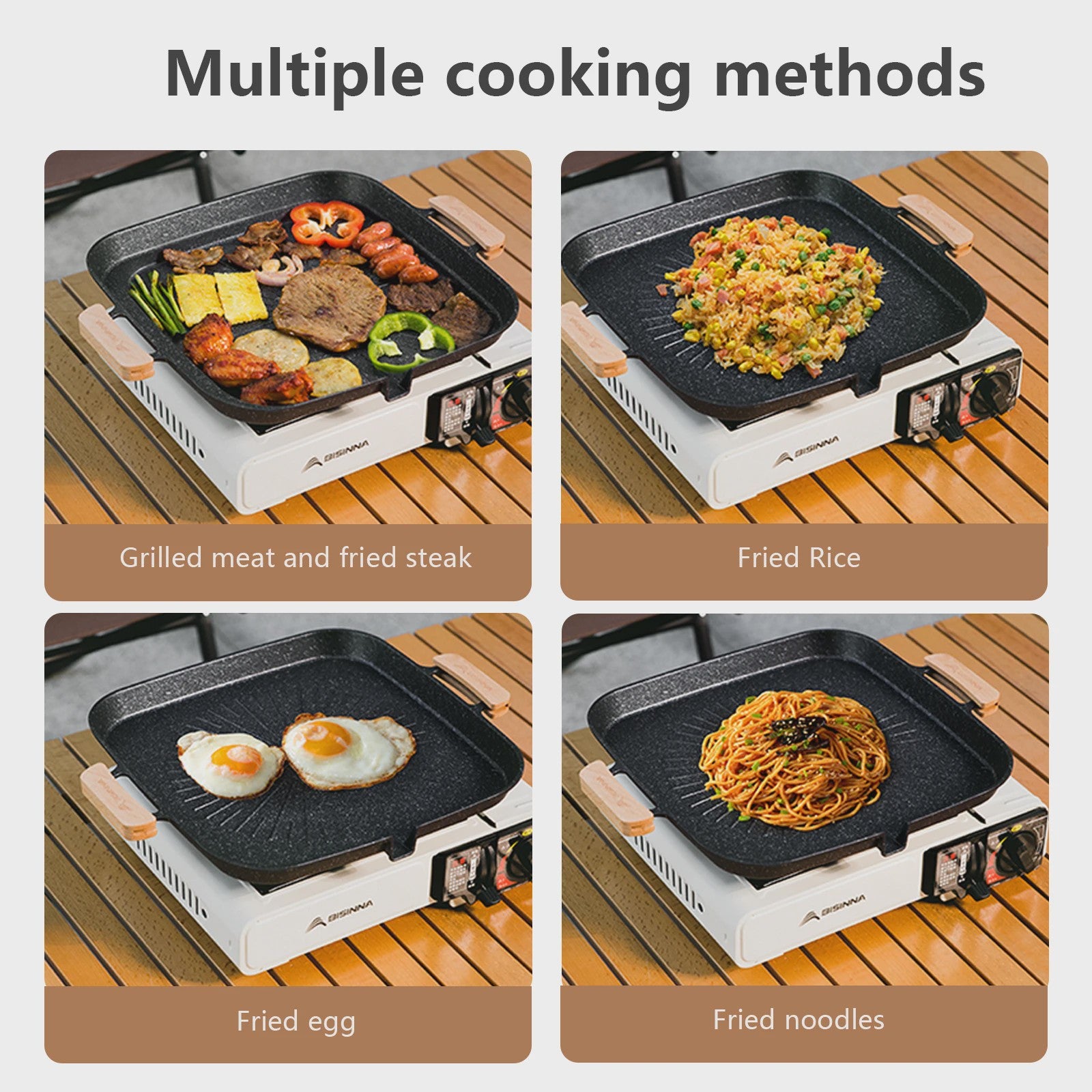 Vierkante BBQ Grill Pan - Non-stick & Draagbaar voor Buiten & Binnen