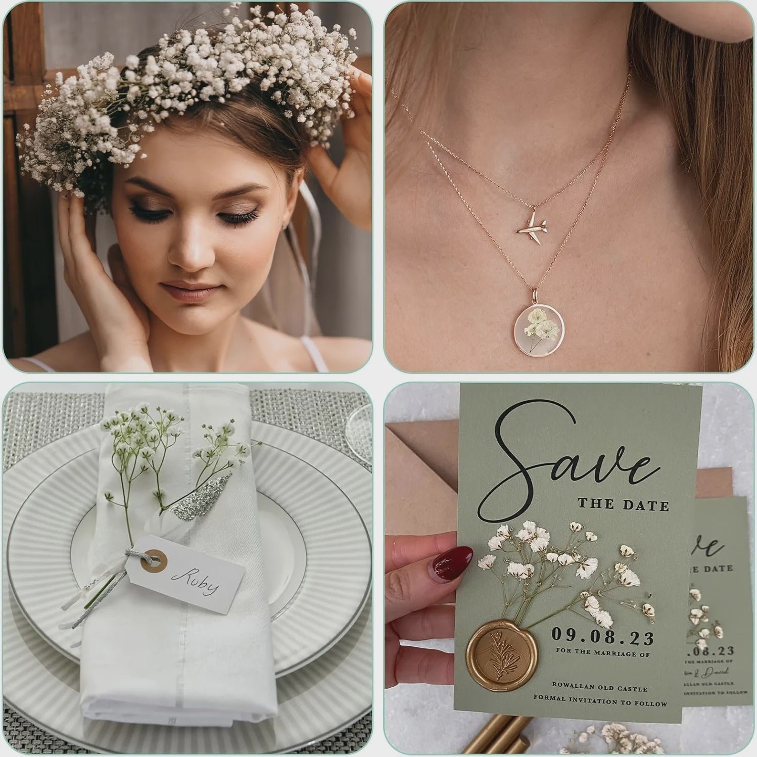 110 Stuks Gedroogde Baby's Breath (Gypsophila) - Boho Decoratie & Knutselmateriaal