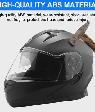 Modulaire Motorhelm Mat Zwart - Dubbele Lens, DOT Gecertificeerd, Unisex