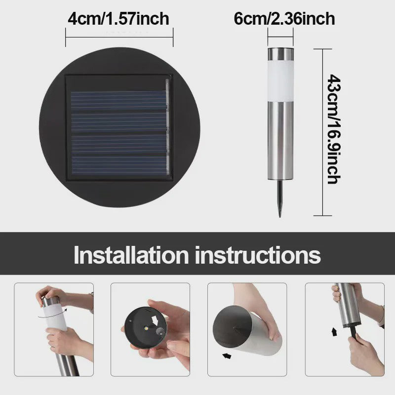 Waterdichte Zonne-energie Tuinpad Verlichting - Automatische Verlichting voor Tuin, Oprit & Terras