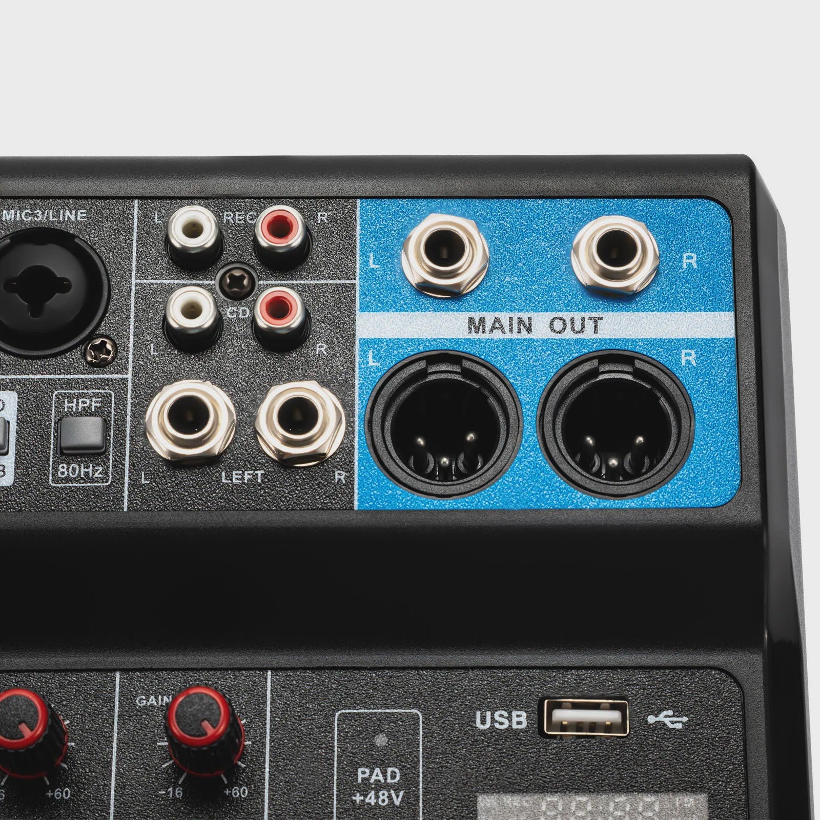 5-Kanaals Audio Mixer met 48V Fantoomvoeding, Bluetooth 5.0 & USB - Professionele Geluidskaart voor Streaming & KTV