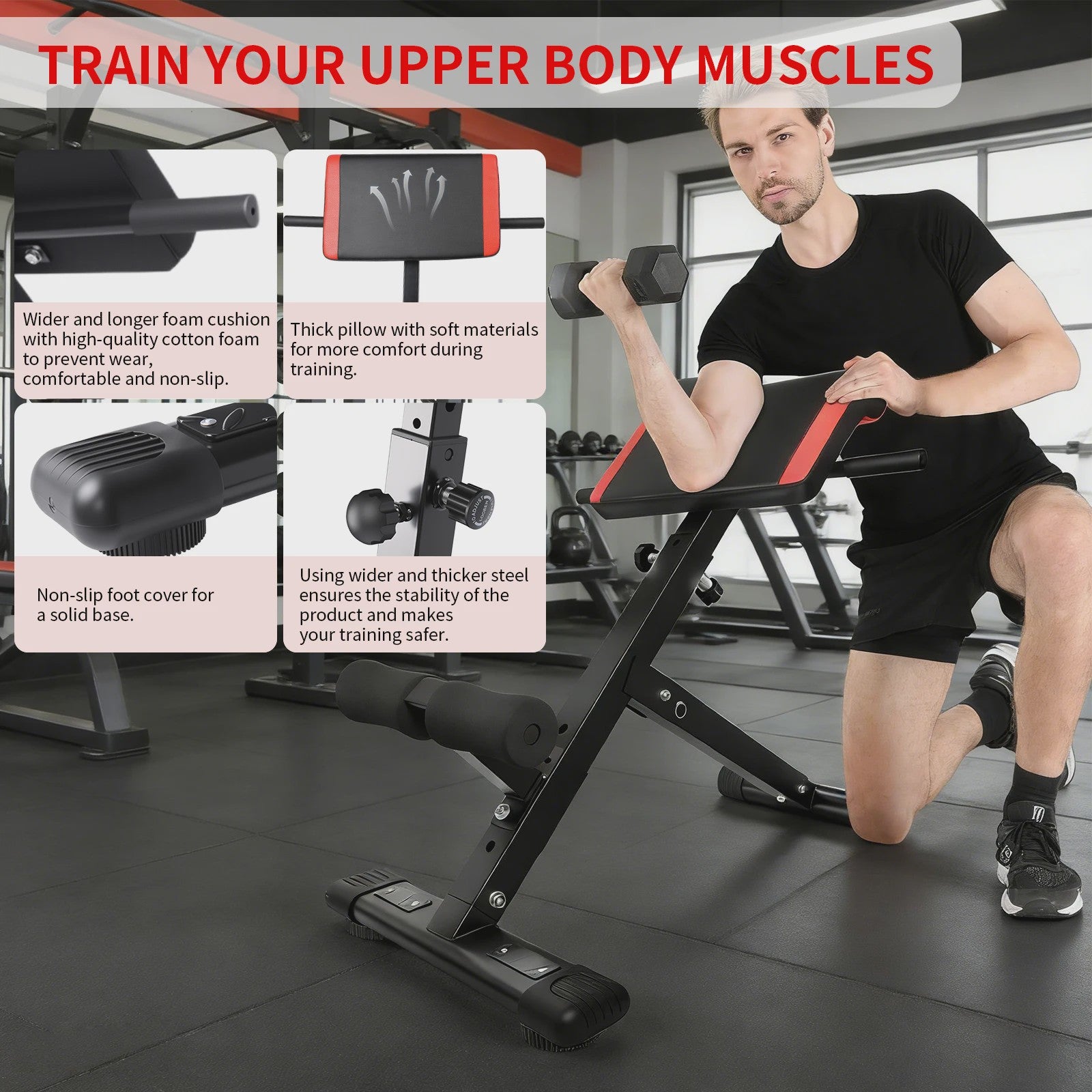Opvouwbare Fitness Roman Bench: Rugtrainer & Buikspierbank met 150kg Belasting