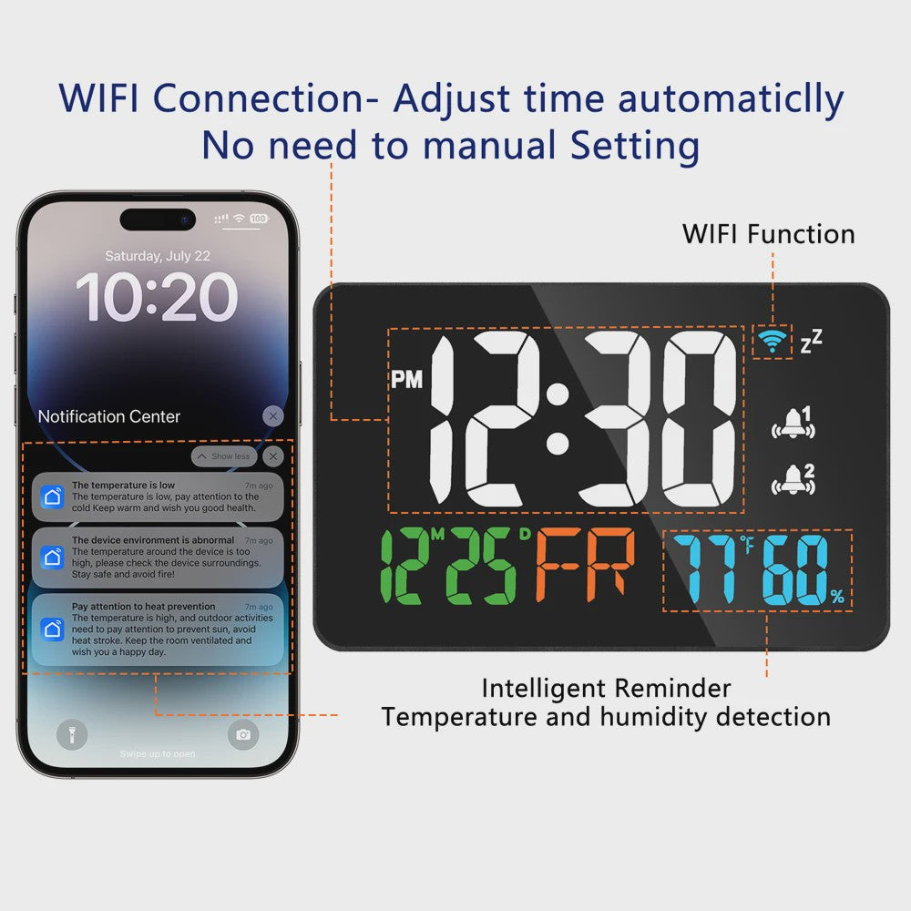 Intelligente WiFi Klok met Datum, Temperatuur & Vochtigheid - LED Display