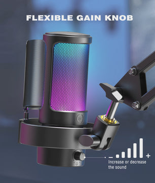 FIFINE A8 USB Microfoon: RGB, Mute & Koptelefoonuitgang voor PC/Mac Streaming & Opnames
