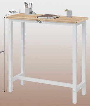 WOLTU Bartafel 100x40x100cm - Stijlvolle Bistro Cocktail Eettafel met Vintage Houtlook