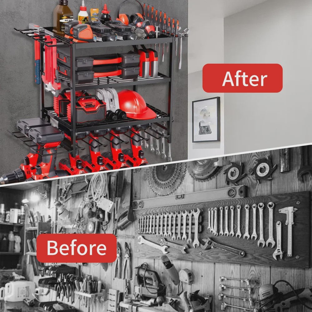 Robuuste Metalen Wand Organizer voor Garage & Werkplaats - Gereedschapshouder