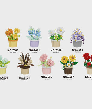 Bouwstenen Bloemen in Pot - Creatieve Mini Bloemenboeketten Bouwpakketten