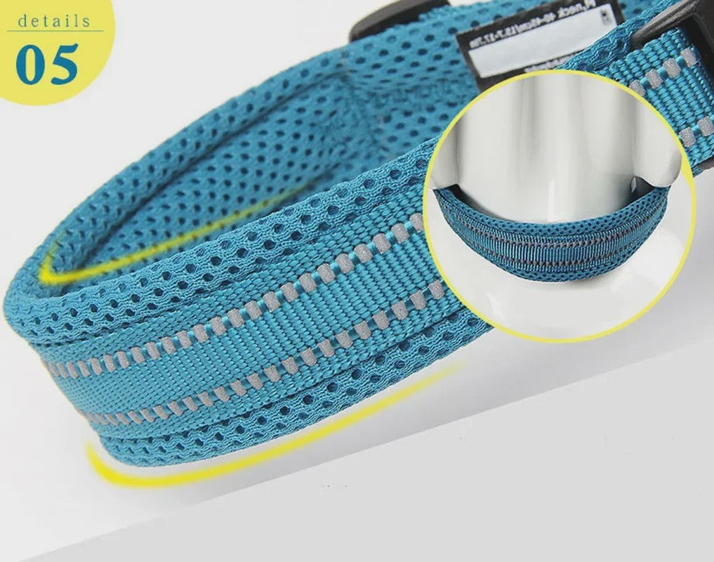 Truelove Verstelbare Hondenhalsband - Gewatteerd Mesh, 3M Reflecterend Nylon, Duurzaam & All-Weather, 8 Maten