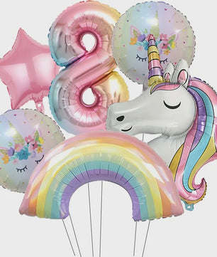 Regenboog Eenhoorn Folieballon Set - 32 Inch Gegradueerde Cijferballon voor Feestjes