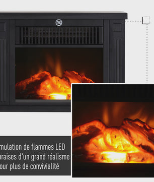 HOMCOM Elektrische Sfeerhaard met Vlammeneffect - Zwart, 600W